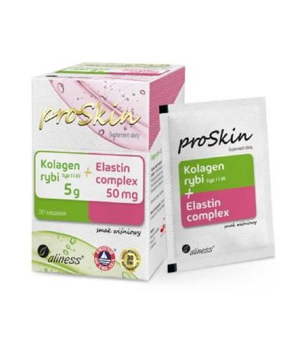 Aliness ProSkin, Kolagen ryb 5 g+Elastin 50 mg Complex, saszetki, 30 sztuk