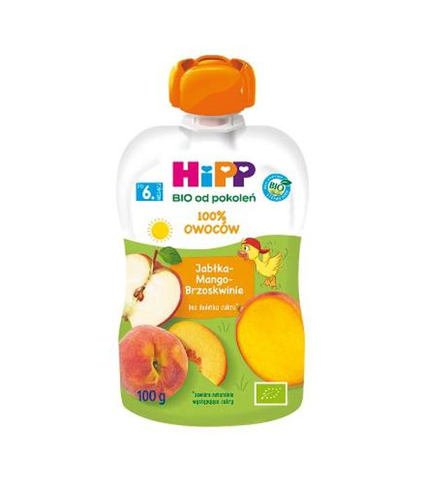 HiPP BIO od pokoleń, Jabłka-Mango-Brzoskwinie, po 6. m-cu, 100 g, cena, opinie, właściwości - ważny do 2025-09-25