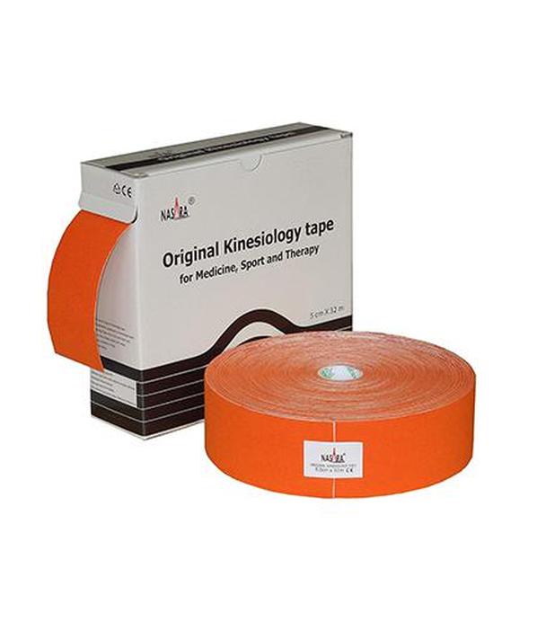 Nasara Kinesiology Tape XXL, 5 cm x 32 m, pomarańczowy, 1 szt., cena, opinie, właściwości