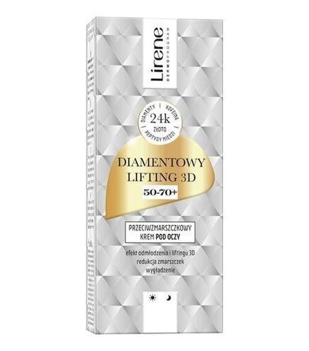 Lirene Diamentowy Lifting 3D Przeciwzmarszczkowy Krem pod oczy 50-70+ 15 ml