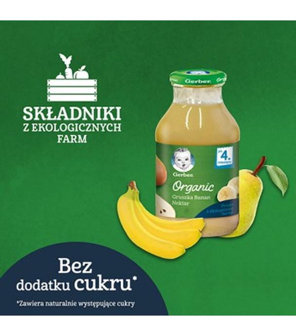 GERBER ORGANIC Nektar gruszka, banan po 4. miesiącu - 200 ml - cena, opinie, właściwości