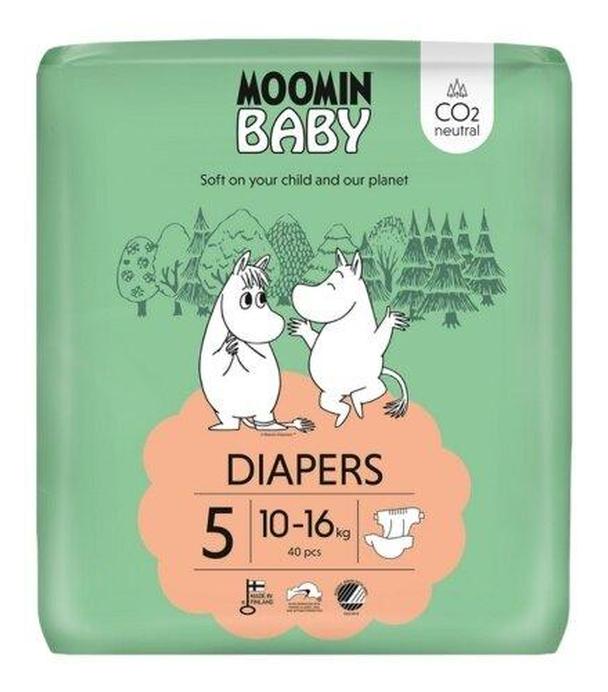 MOOMIN Baby Pieluszki 5 MAXI 10-16 kg, 40 sztuk