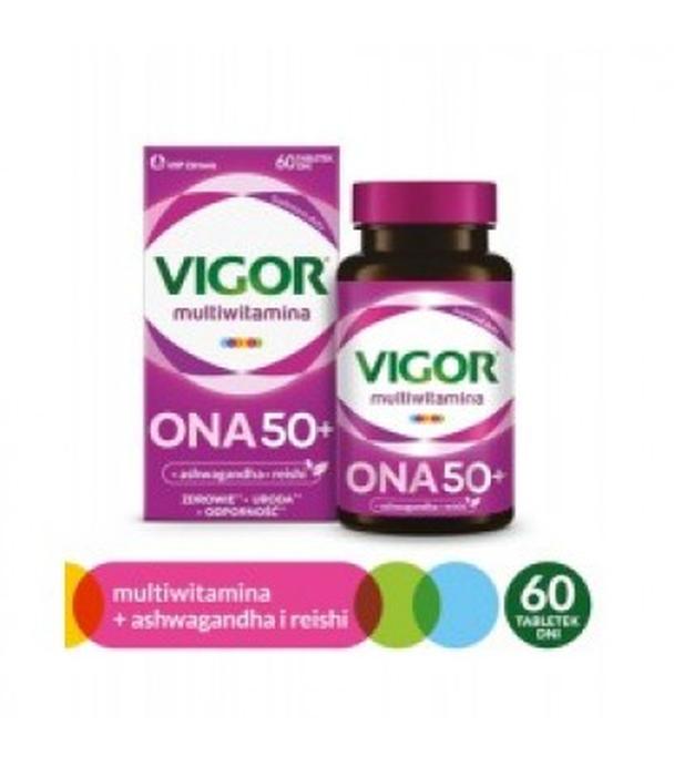 Vigor multiwitamina ONA 50+ zestaw witamin i minerałów z ashwagandhą i reishi, tabletki, 60 sztuk