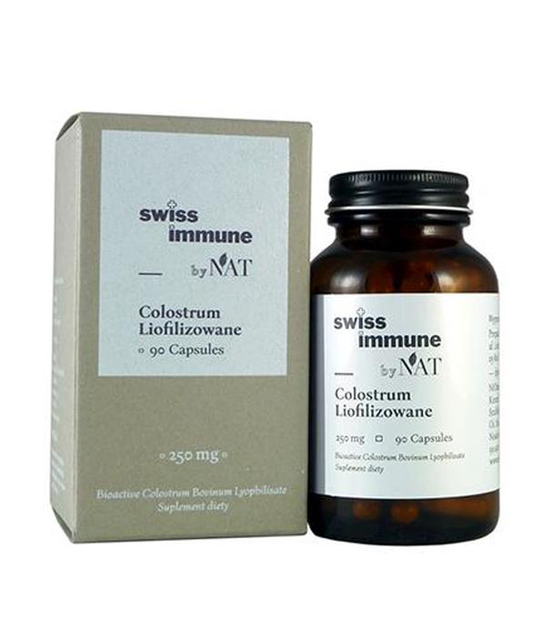 Nat Swiss Immune Colostrum Liofilizowane, 90 kaps., cena, opinie, składniki