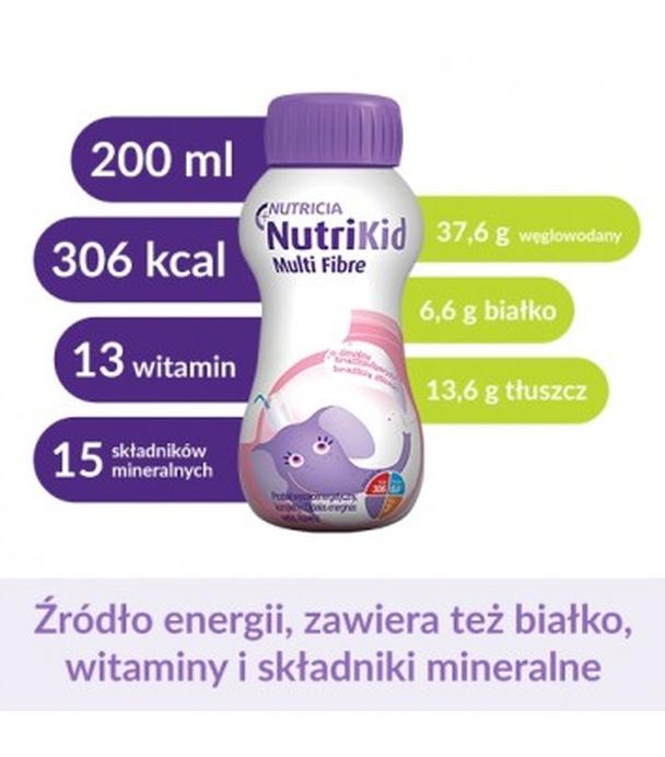 NUTRIKID MULTI FIBRE Smak truskawkowy, 200 ml - ważny do 2024-10-31