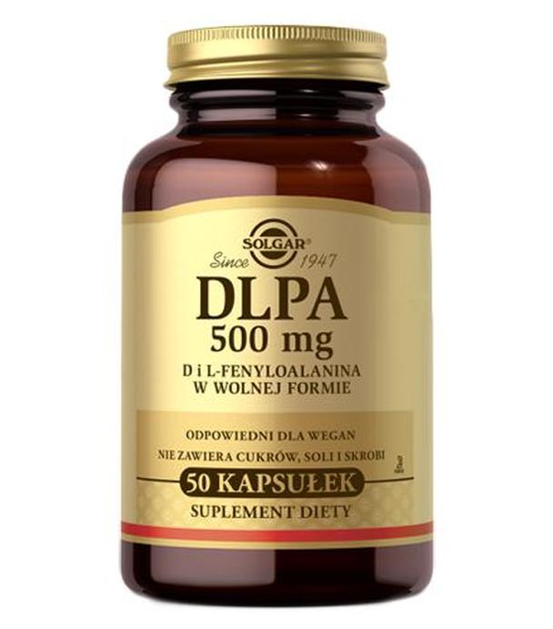 Solgar DLPA 500 mg, 50 kaps., cena, opinie, wskazania
