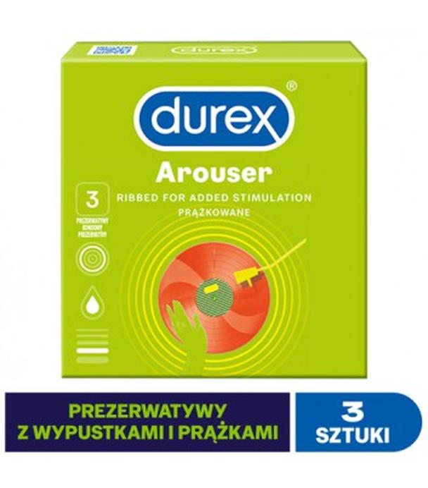 DUREX AROUSER Prezerwatywy nawilżane i prążkowane - 3 szt.