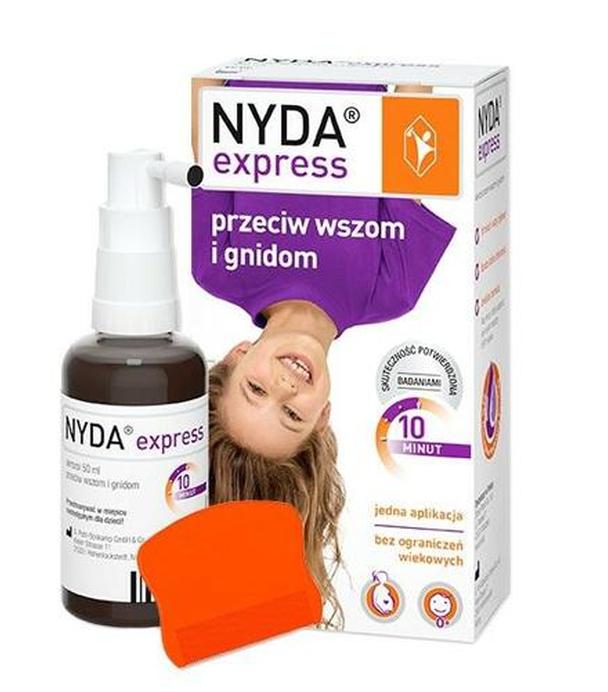 NYDA EXPRESS Aerozol przeciw wszom i gnidom - 50 ml - skuteczność, szybkie działanie - cena, sposób użycia, opinie