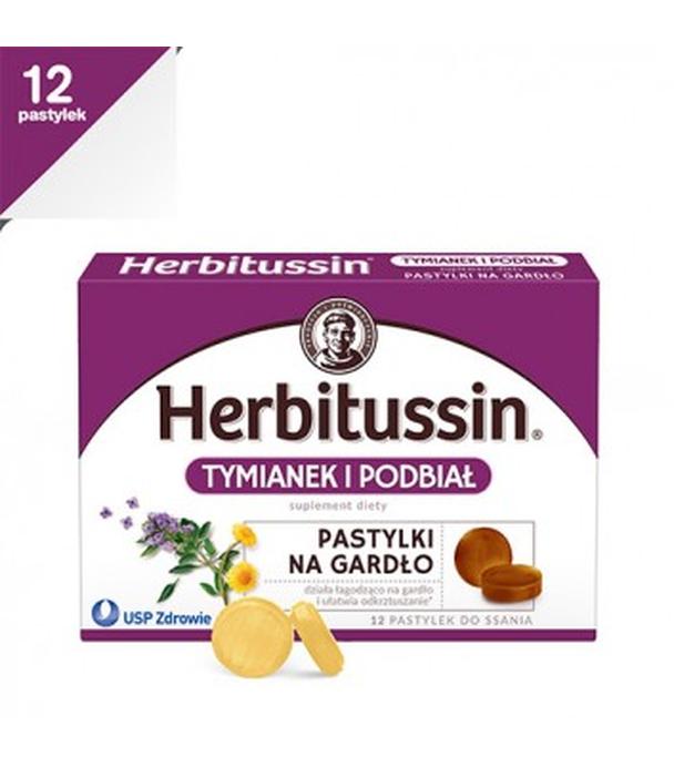 HERBITUSSIN TYMIANEK I PODBIAŁ, 12 pastylek - ważny do 2025-09-30
