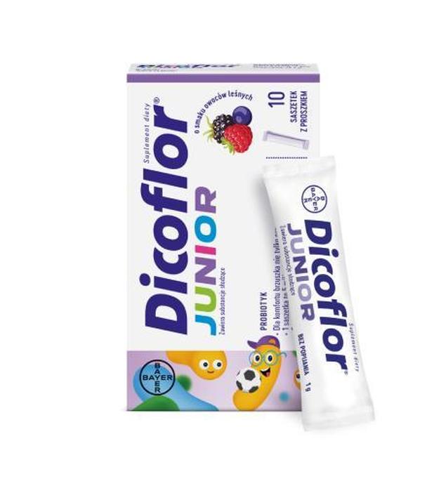 Bayer Dicoflor Junior o smaku owoców leśnych, saszetki, 10 sztuk