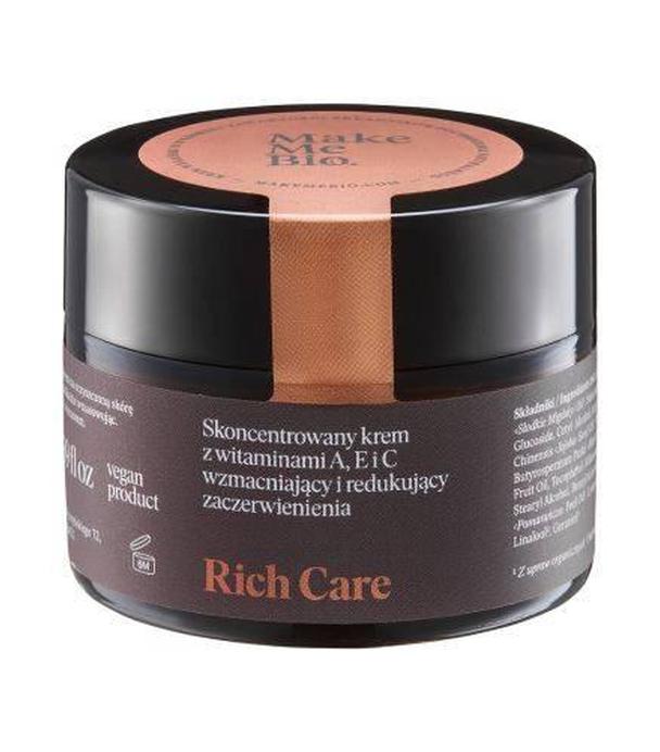 Make Me Bio, Rich Care, Skoncentrowany krem z witaminami A, E i C wzmacniający i redukujący zaczerwienienia, 50 ml