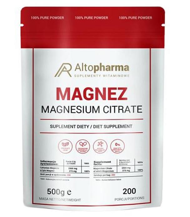Altopharma Magnez Magnesium citrate - 500 g - cena, opinie, składniki