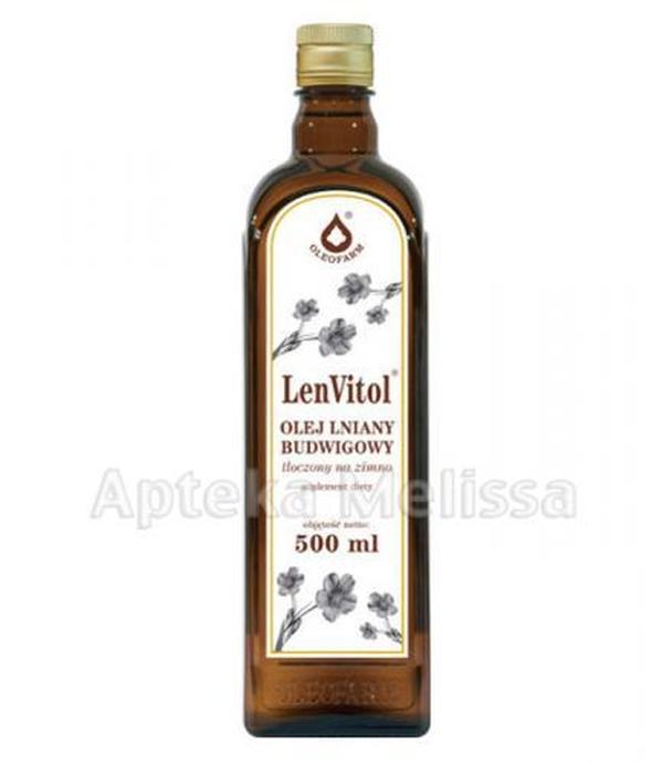 LENVITOL Olej lniany budwigowy nieoczyszczony, 500 ml