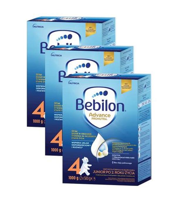Bebilon 4 Advance Pronutra Junior, odżywcza formuła na bazie mleka po 2. roku życia, 3 x 1000 g - krótka data 29.08.2025