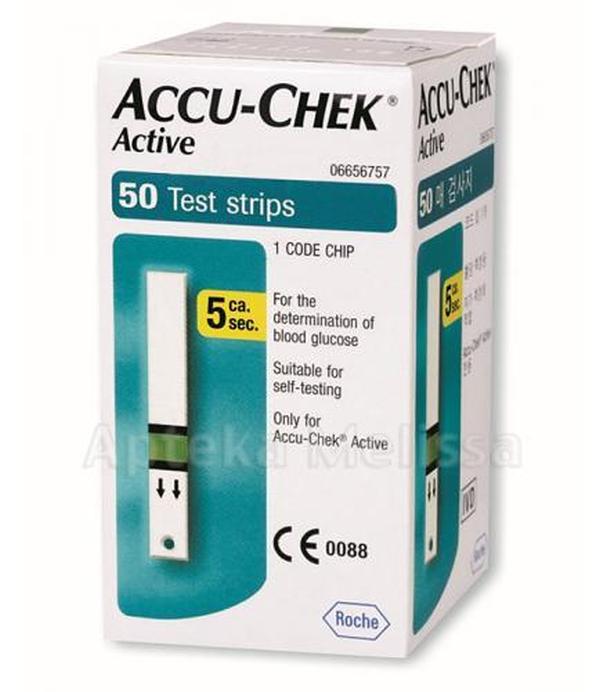 ACCU-CHEK ACTIVE Paski testowe do glukometru, 50 sztuk