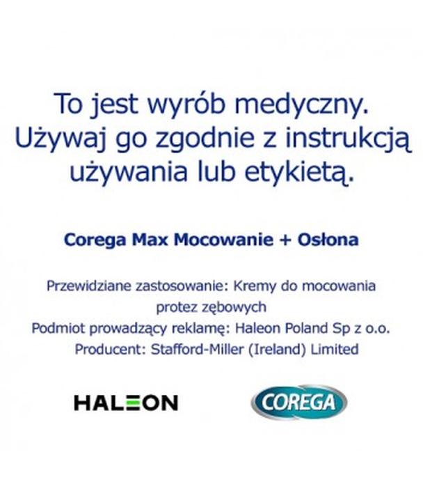 Corega Max Mocowanie + Osłona Krem do protez zębowych, 40 g - 1023426 - uszkodzone kartonowe opakowanie