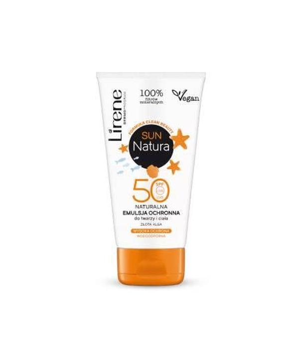 Lirene Sun Natura Kids, Emulsja do twarzy i ciała naturalna ochronna SPF 50, 100 ml