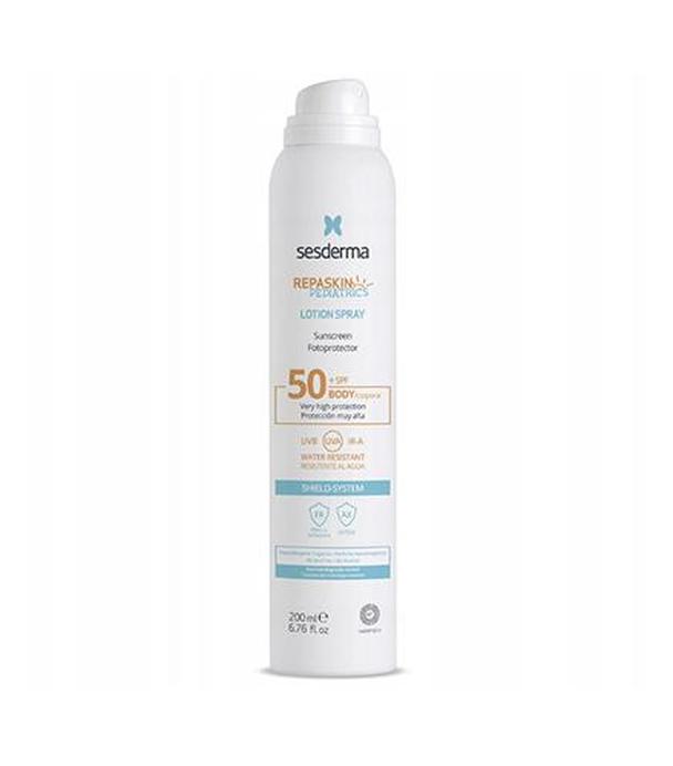 Sesderma Repaskin Lotion Spray Pediatryczny balsam 50 SPF - 200 ml - cena, opinie, właściwości  - ważny do 2025-02-28