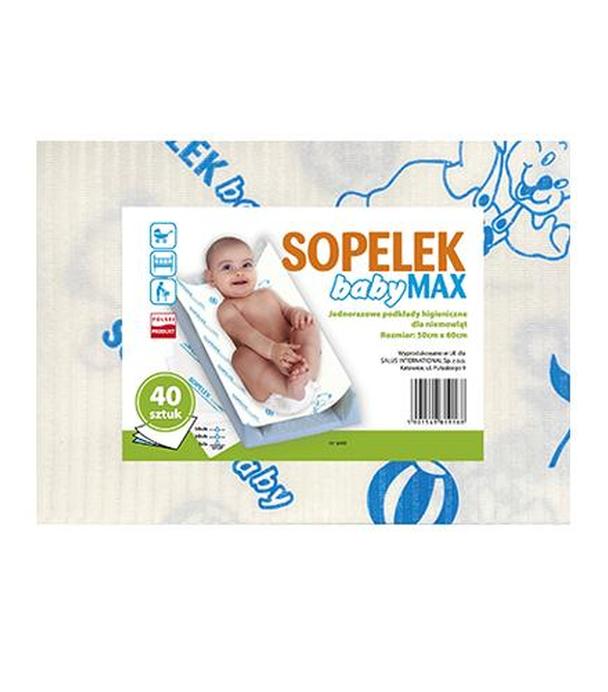 SOPELEK BABY MAX Jednorazowe podkłady higieniczne 50x60 - 40 szt. - cena, opinie, właściwości