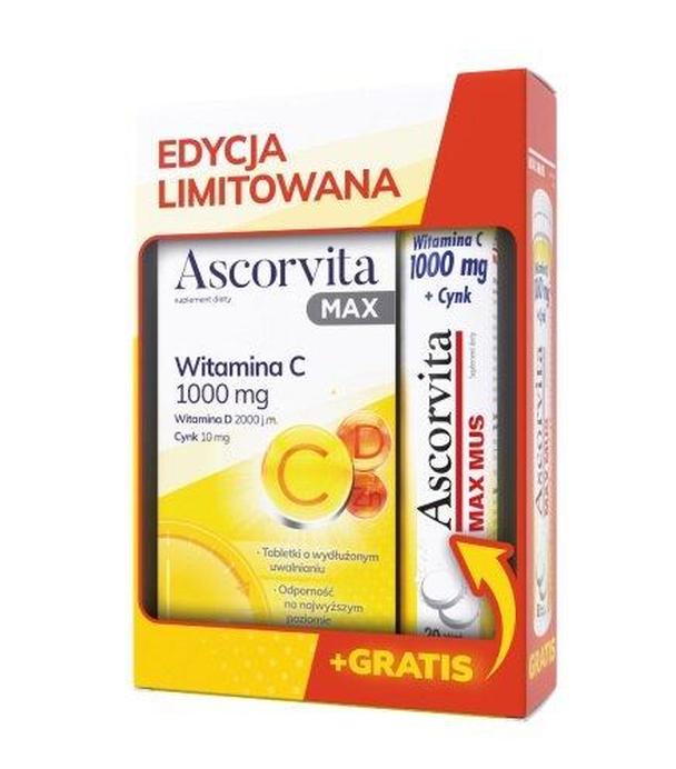 Ascorvita max 30 tabletek + Ascorvita max 20 tabletek musujących [ZESTAW]