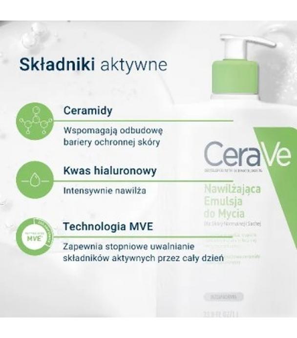 CeraVe, nawilżająca emulsja do mycia dla skóry normalnej i suchej, 236 ml