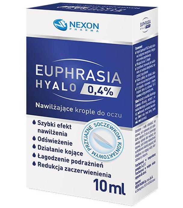 Euphrasia Hyalo 0,4% Nawilżające Krople do oczu, 10 ml, cena, opinie, właściwości