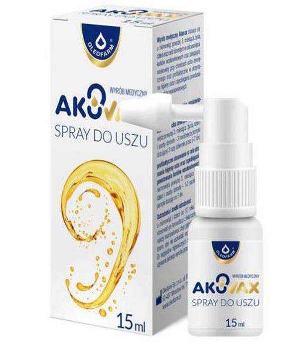 AKUVAX Spray do uszu - 15 ml - bezpieczna higiena uszu - cena, opinie, właściwości