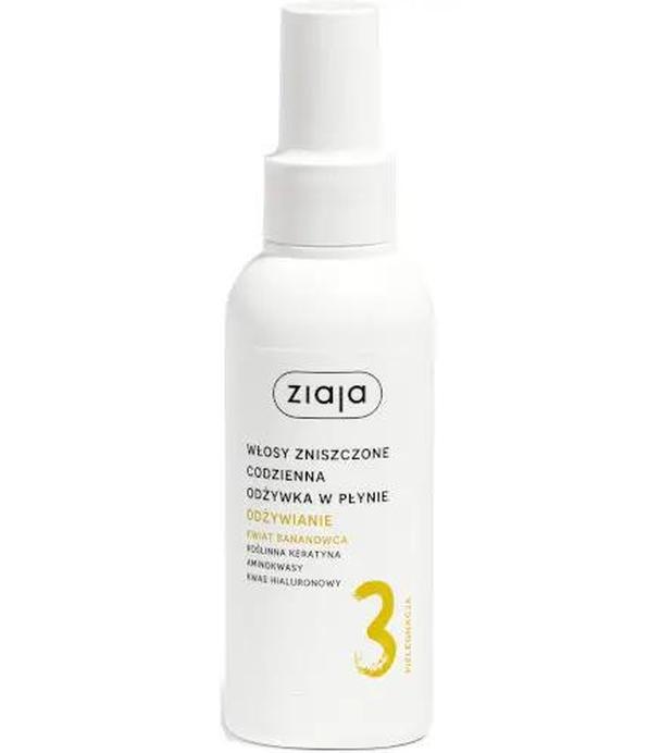 Ziaja Odżywianie Kwiat Bananowca, Odżywka codzienna w płynie, włosy zniszczone, 125 ml