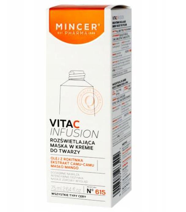 Mincer Pharma Vita C Infusion N°615 Rozświetlająca maska w kremie do twarzy - 75 ml - cena, opinie, stosowanie