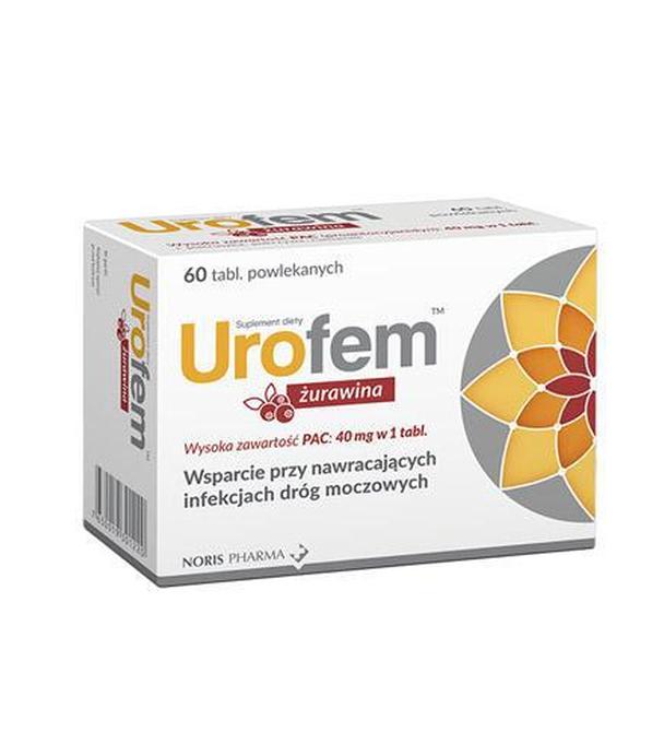 Urofem żurawina - 60 tabl. - Infekcje dróg moczowych - cena, opinie, wskazania