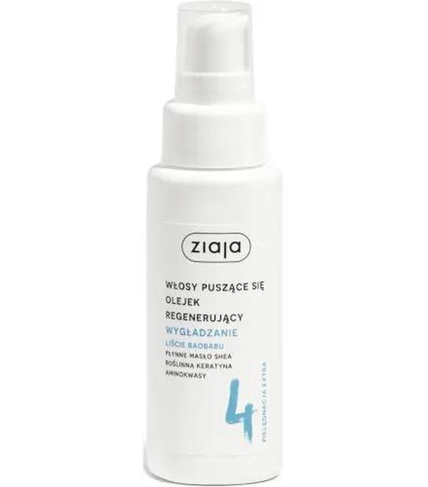 Ziaja Wygładzanie Liście Baobabu, Olejek regenerujący włosy puszące się, 50 ml