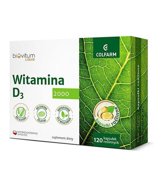 Biovitum LiQuid Witamina D3 2000, 120 kapsułek