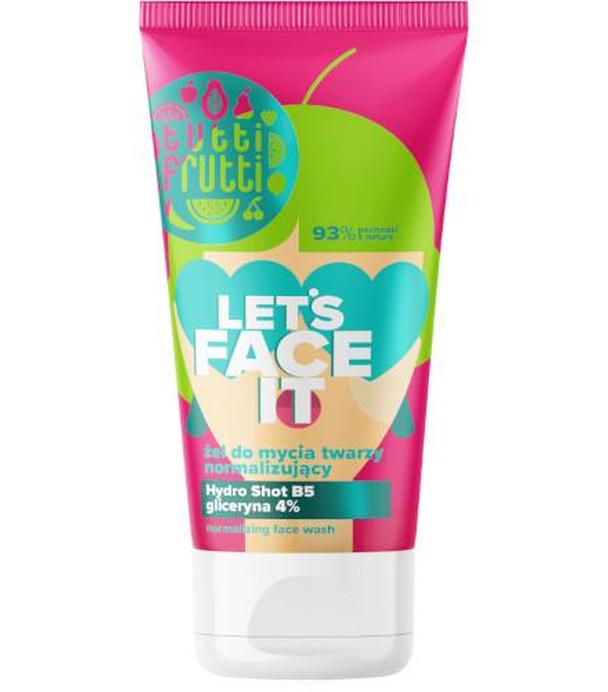 Tutti Frutti Let's Face It normalizujący żel myjący do twarzy z gliceryną 4% + Hydro Shot B5 150 ml
