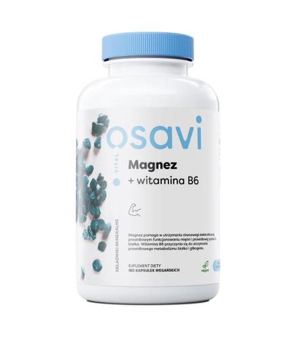 Magnez + Witamina B6, 180 vegan kaps., cena, wskazania, właściwości