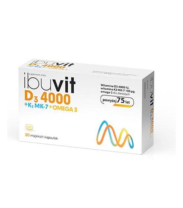 Ibuvit D3 4000 + K2 MK-7 Omega 3, powyżej 75. roku życia, 30 kapsułek