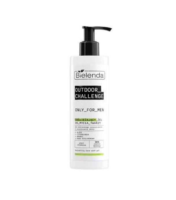 Bielenda Only For Men Outdoor Challenge, Odświeżający żel do mycia twarzy, 190 ml