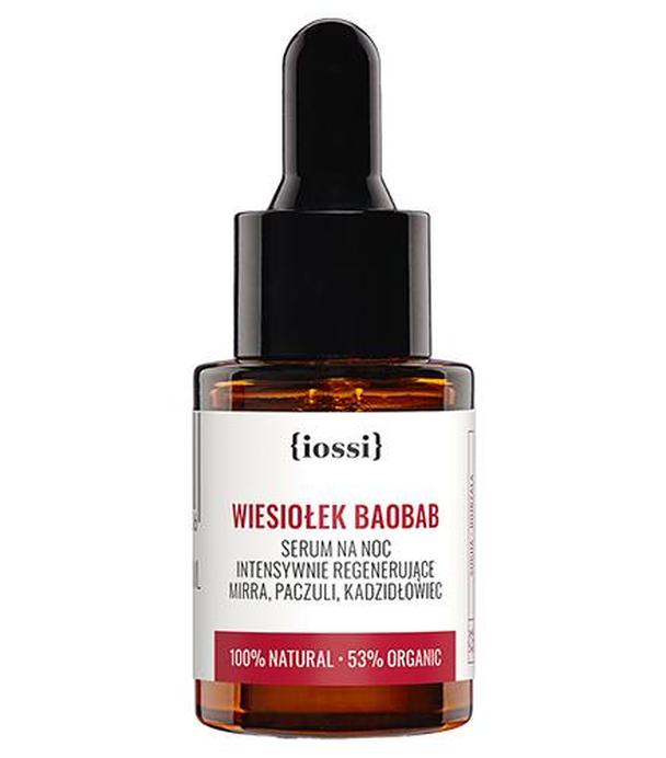 Iossi Wiesiołek Baobab Serum na noc intensywnie regenerujące Mirra, paczuli, kadzidłowiec, 10 ml