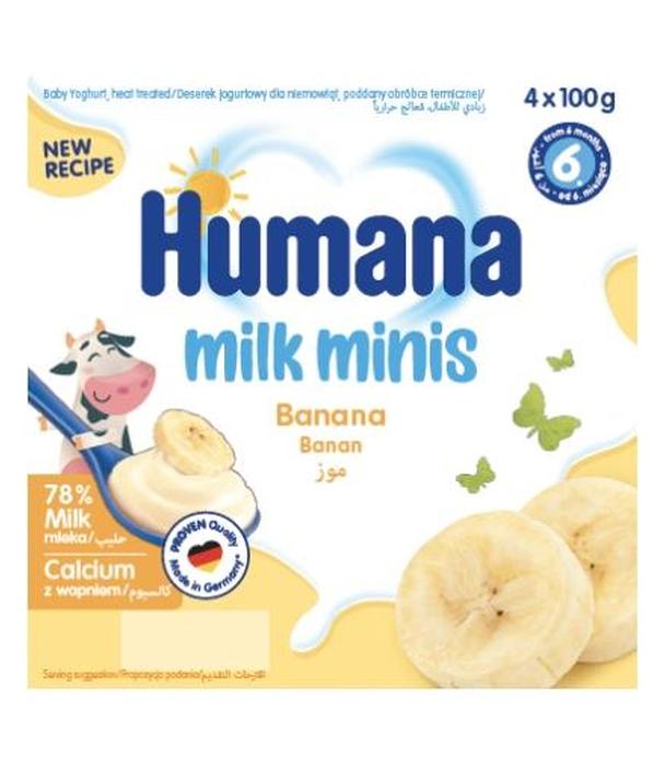 Humana Milk Minis Deserek jogurtowy o smaku bananowym, 4x100g