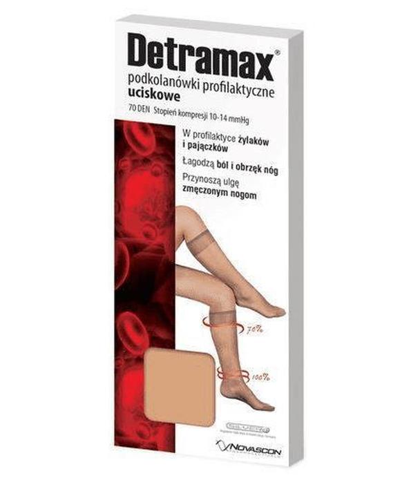 DETRAMAX Podkolanówki profilaktyczne uciskowe rozmiar 35-38 beżowe - 1 para
