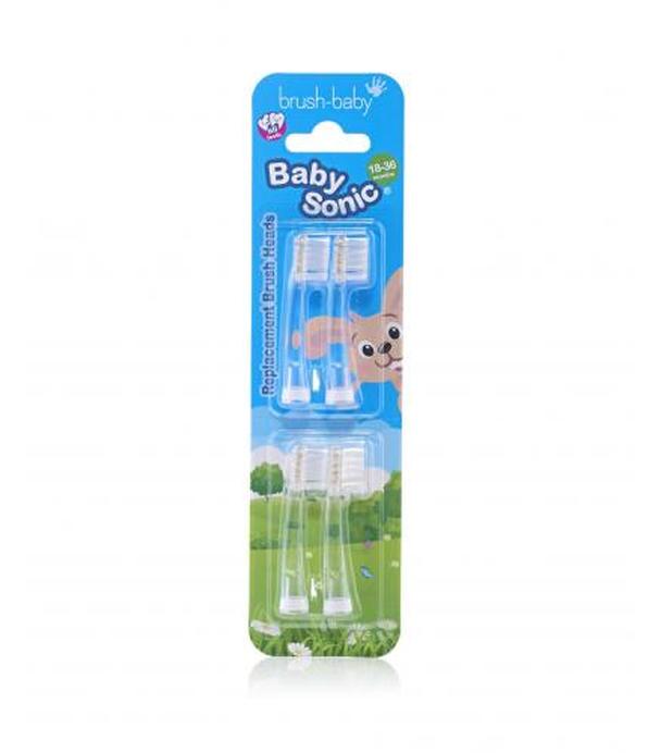 BRUSH-BABY BABYSONIC Końcówki do szczoteczki sonicznej dla dzieci w wieku 18-36 m, 4 sztuki