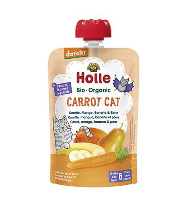 Holle Mus owocowy z warzywami Marchewkowy kot marchewka, mango, banan, gruszka - 100 g - cena, opinie, właściwości - ważny do 2025-08-20