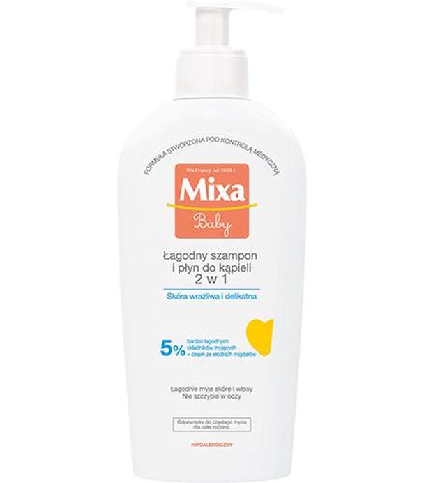 MIXA BABY Łagodny szampon i płyn do kąpieli 2 w 1 - 250 ml Do skóry wrażliwej - cena, opinie, właściwości