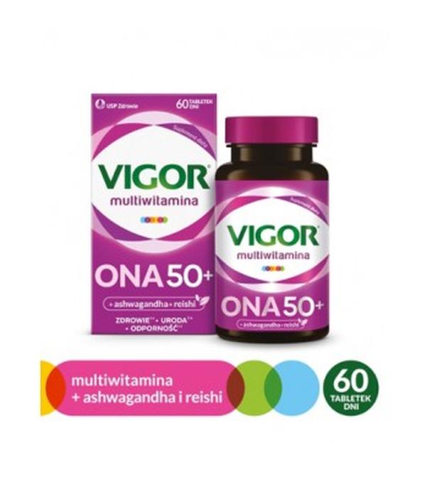 Vigor multiwitamina ONA 50+ zestaw witamin i minerałów z ashwagandhą i reishi, tabletki, 60 sztuk