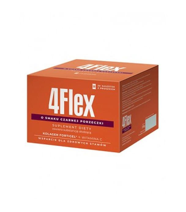 4 Flex, kolagen fortigel + witamina C o smaku czarnej porzeczki, saszetki, 30 sztuk