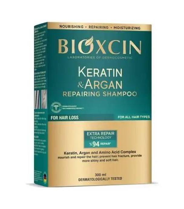 Bioxcin Keratin&Argan Szampon regenerujący przeciw wypadaniu włosów, 300 ml