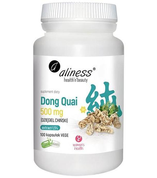 Aliness Dong Quai 1,5% 500 mg, 100 kaps., cena, opinie, właściwości