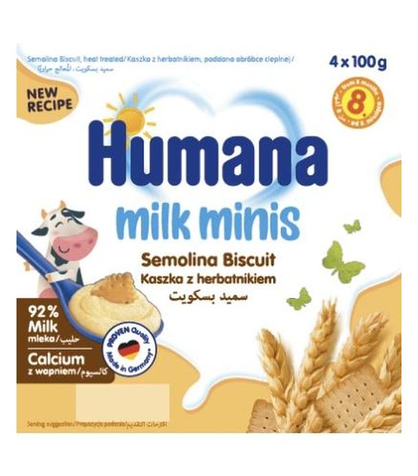 Humana Milk Minis Deserek mleczny kaszka z herbatnikiem, 4x100 g