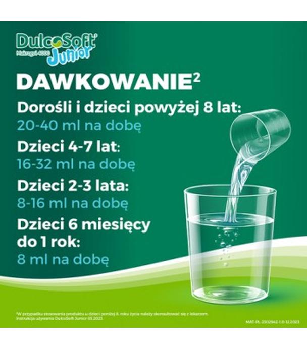 DULCOSOFT JUNIOR roztwór doustny, 100 ml. na zaparcia u dzieci, cena, opinie, wskazania