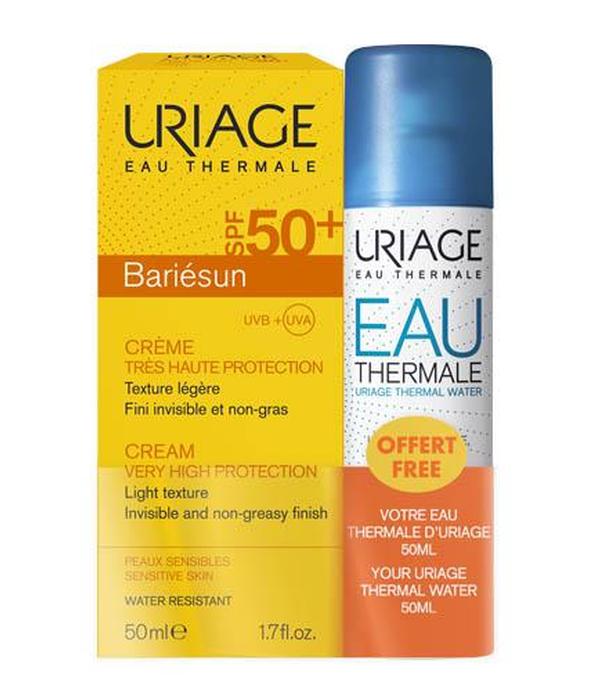 URIAGE BARIESUN Krem SPF50+ dla skóry wrażliwej - 50 ml + Woda termalna (Spray) 50 ml