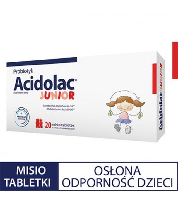 ACIDOLAC JUNIOR Misio tabletki o smaku truskawkowym, 20 tabletek